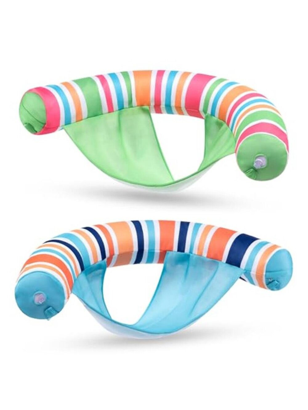 Inflatable Pool Float Chairs Adults 2 Pack Striped Noodle Lounger Water Floaties